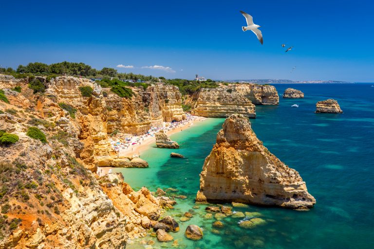 beach near coworking space in portimao